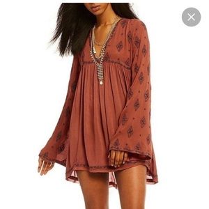 Free People Diamond Embroidered Tunic Top